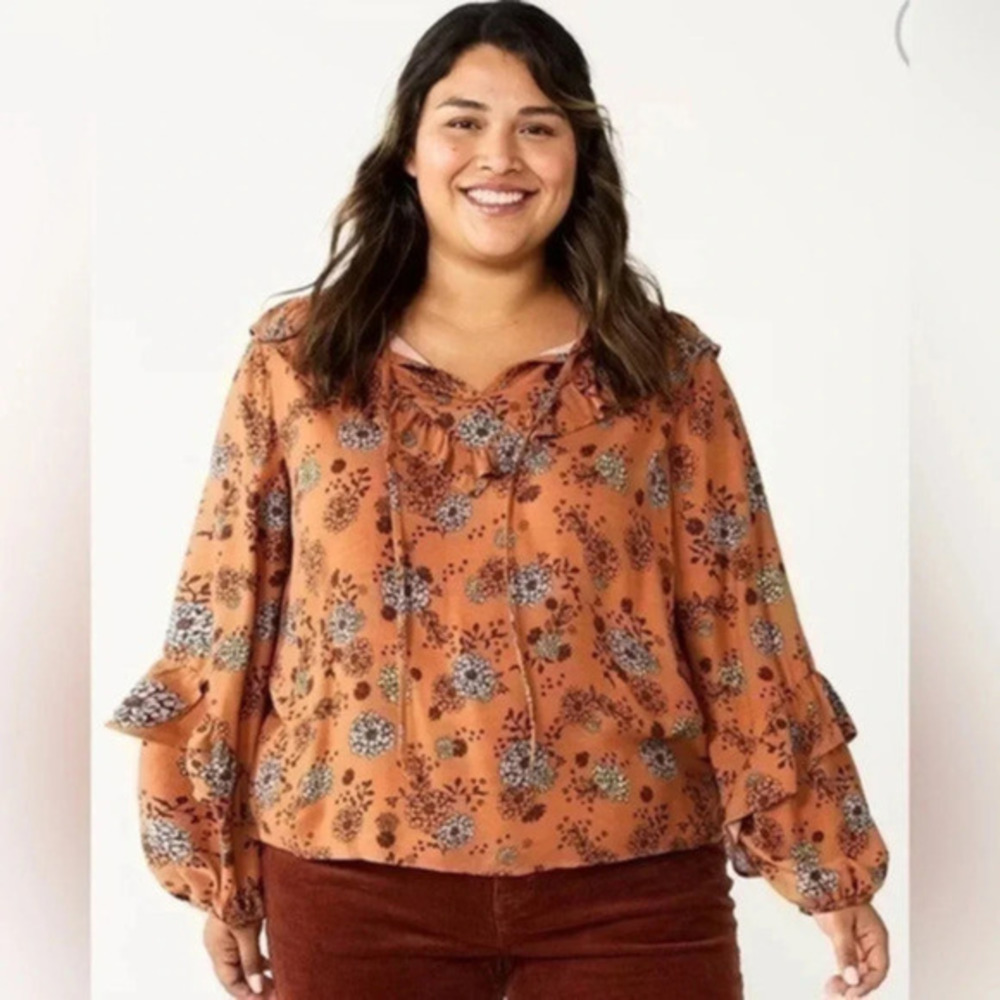 Sonoma Ruffle Peasant Womens Plus Top size 4X